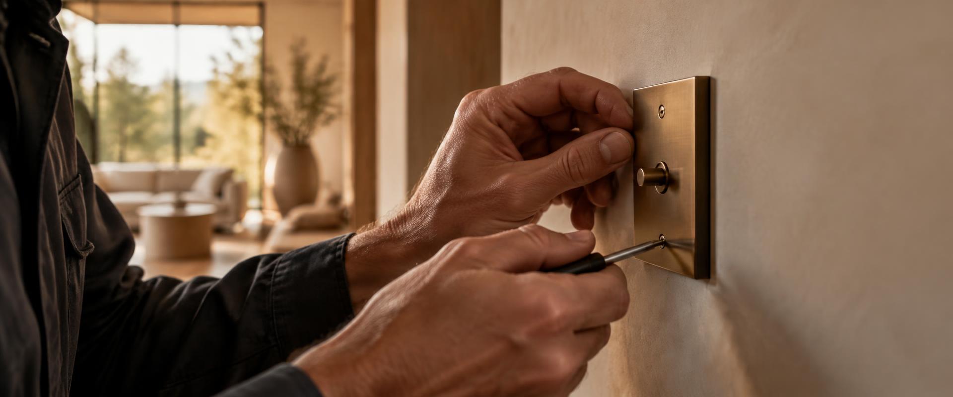 Detail van zorgvuldig afgewerkt elektrotechnisch werk